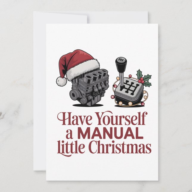 Tarjeta De Agradecimiento Felíz Navidad Mecánico  (Anverso)