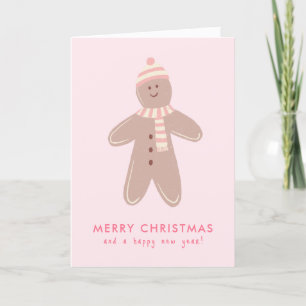 Tarjeta De Agradecimiento Feliz Navidad Moderno hombre de pan de jengibre