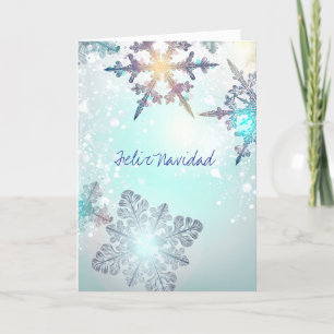 Tarjeta De Agradecimiento Feliz Navidad Navidad HolidayBlue Snowflake