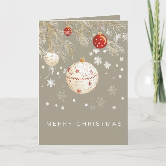 Tarjeta De Agradecimiento Feliz Navidad Ornamento moderno (Anverso)