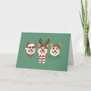 Tarjeta De Agradecimiento Feliz Navidad Pembroke Welsh Corgi Perros