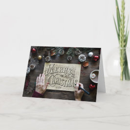 Tarjeta De Agradecimiento Feliz Navidad Sencillo