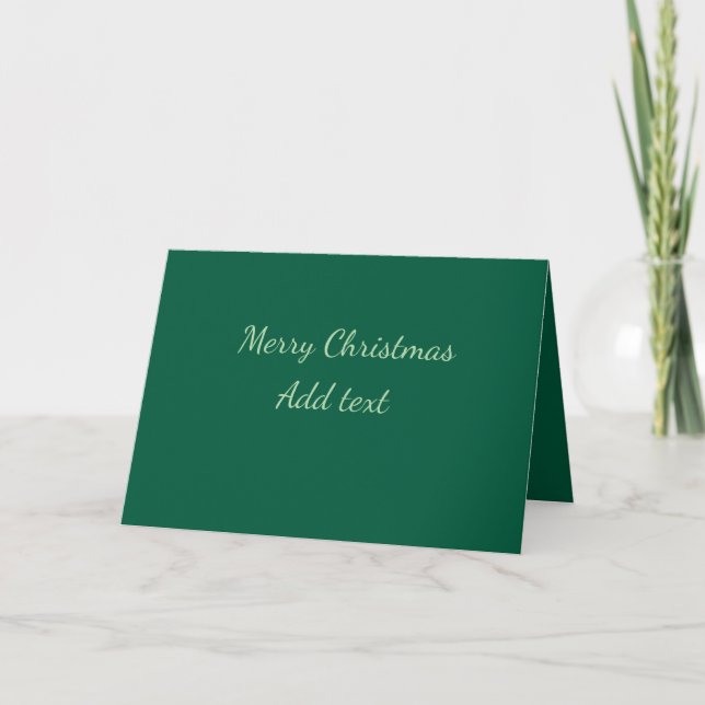 Tarjeta De Agradecimiento Feliz Navidad verde planicie vacaciones en solitar (Anverso)