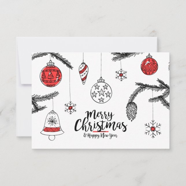 Tarjeta De Agradecimiento Feliz Navidad y Feliz Año Nuevo (Anverso)