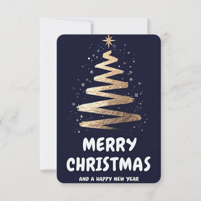 Tarjeta De Agradecimiento ¡Feliz Navidad y feliz año nuevo! (Anverso)