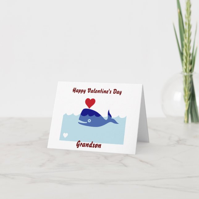 Tarjeta De Agradecimiento Feliz nieto de San Valentín (Anverso)