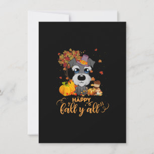 Tarjeta De Agradecimiento feliz otoño para todos perro schnauzer día de acci