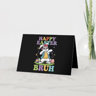 Tarjeta De Agradecimiento Feliz Pascua Bruh Funny Dabbing Bunbit Bro