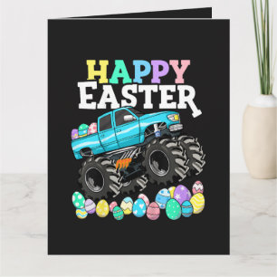 Tarjeta De Agradecimiento Feliz Pascua Monster Truck Huevos de Pascua