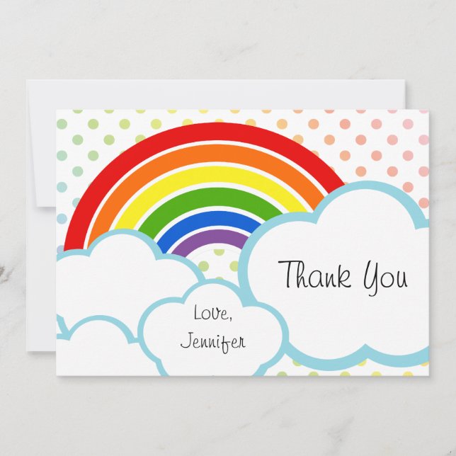 Tarjeta De Agradecimiento Feliz pequeño arco iris (Anverso)