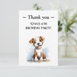 Tarjeta De Agradecimiento Feliz Perro Pitbull Minimalista Pit Bull Terrier 