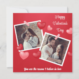 Tarjeta De Agradecimiento Feliz Personalizado de San Valentín, foto y texto