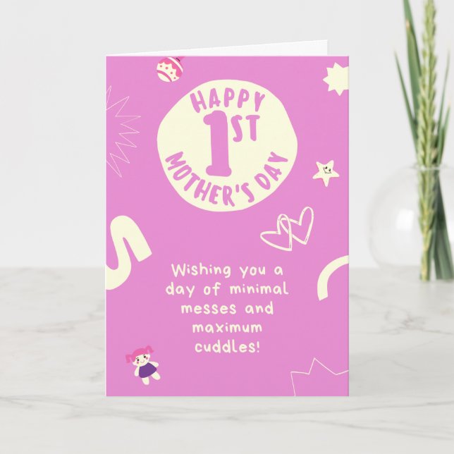 Tarjeta De Agradecimiento Feliz primer día de la madre (Anverso)