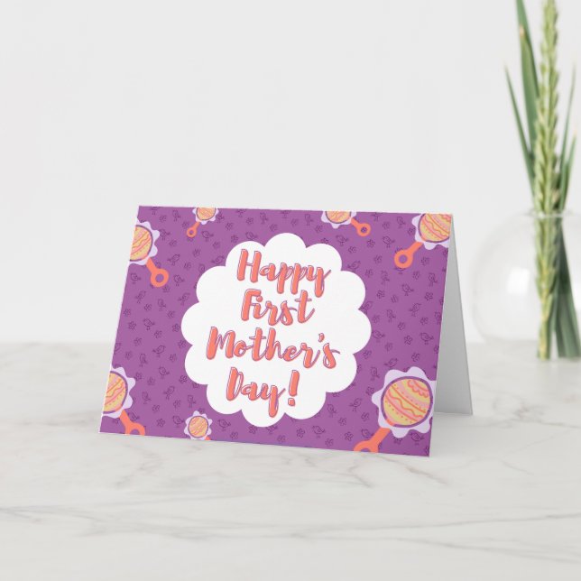 Tarjeta De Agradecimiento Feliz primer día de la madre (Anverso)