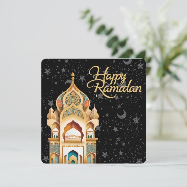 Tarjeta De Agradecimiento feliz Ramadán (Anverso de pie)