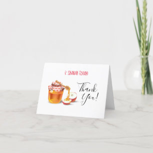 Tarjeta De Agradecimiento Feliz Rosh Hashaná Año Nuevo Judío Miel y Manzana