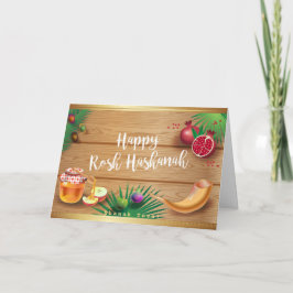 Tarjeta De Agradecimiento Feliz Rosh Hashanah Año Nuevo judío Miel y Apple