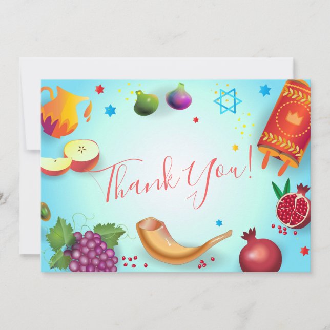 Tarjeta De Agradecimiento Feliz Rosh Hashanah Año Nuevo judío Miel y Apple (Anverso)