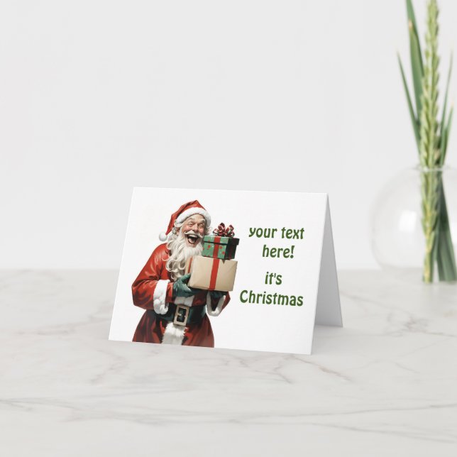 Tarjeta De Agradecimiento feliz santa claus (Anverso)