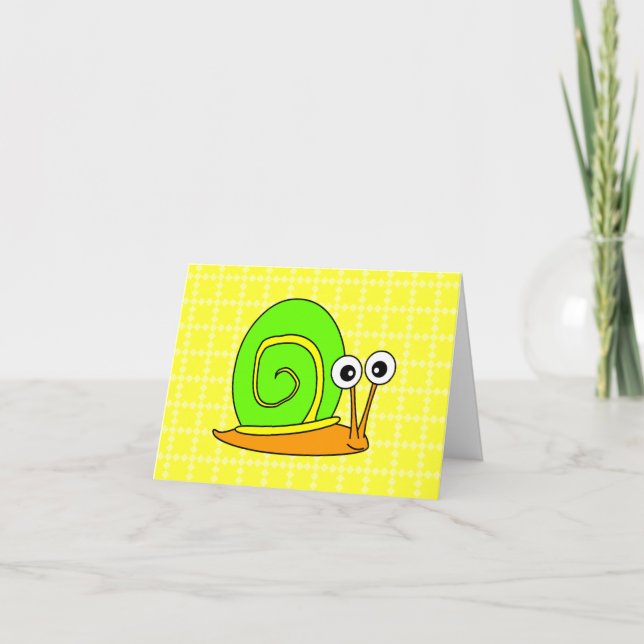 Tarjeta De Agradecimiento Feliz Snail Gracias Cartas (Anverso)