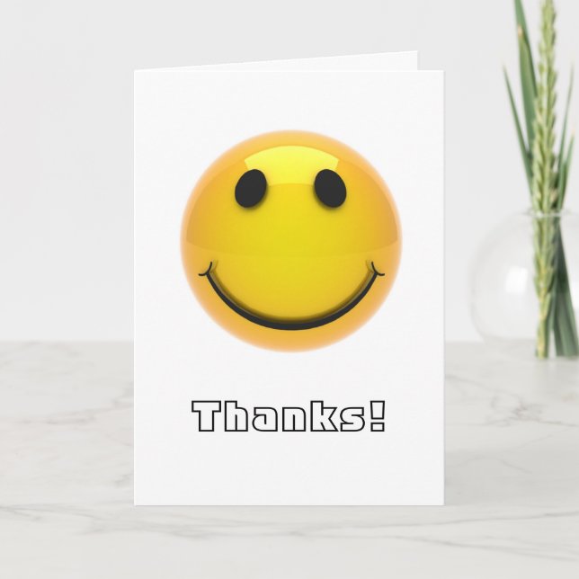 Tarjeta de agradecimiento - feliz, sonriente (Anverso)