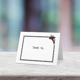 Tarjeta De Agradecimiento Feliz Staffy Lab Perro Hueso moderno en blanco dob