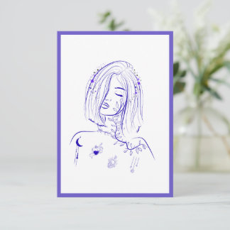 Tarjeta De Agradecimiento Femenino Celestial Soñador