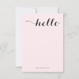 Tarjeta De Agradecimiento Femenino negro rosado elegante plano elegante del