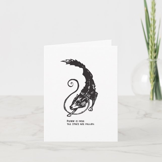 Tarjeta De Agradecimiento Fenrir Fenris es mitología de los nórdises libre (Anverso)