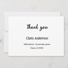 Tarjeta De Agradecimiento Feria de graduación de eleg clásico con foto en bl