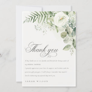 Tarjeta De Agradecimiento Fern Eucalyptus Greenery Foliage Bridal Shower