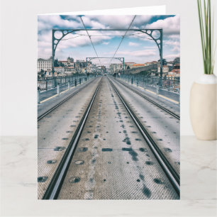 Tarjeta De Agradecimiento Ferrocarril del subterráneo en el puente Dom Luis 