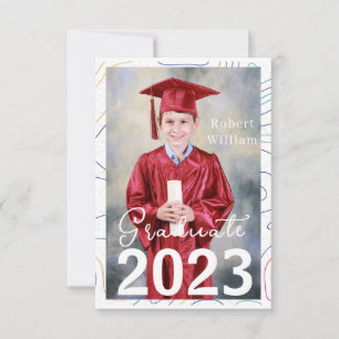 Tarjeta De Agradecimiento Festa de Graduación Senior Abstracta Moderna