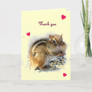 Tarjeta De Agradecimiento Festejando Chipmunk gracias