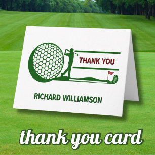 TARJETA DE AGRADECIMIENTO FESTEJO DE CUMPLEAÑOS 70 (CUALQUIER AÑO) GOLFISTA