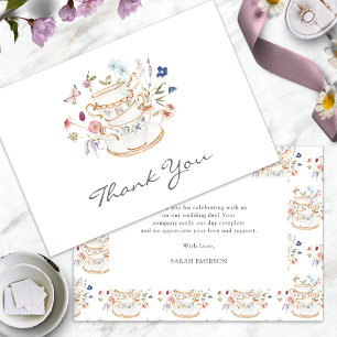 Tarjeta De Agradecimiento Festejo de Despedida de Soltera al Estilo Tea Part