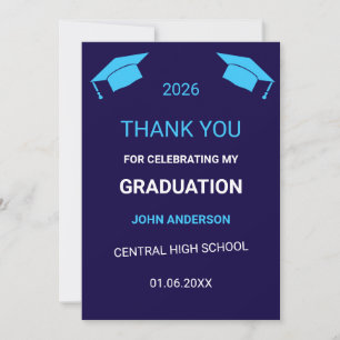 Tarjeta De Agradecimiento Festejo de Graduación de Escuela Secundaria Univer