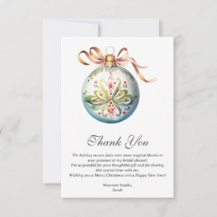 Tarjeta De Agradecimiento Festejo Nupcial de Navidad