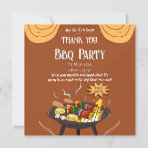 Tarjeta de agradecimiento Festiva de Barbacoa – Na