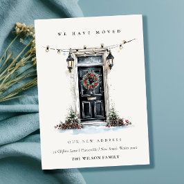 Tarjeta De Agradecimiento Festive Winter Front Door We have Moved Card