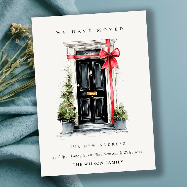 Tarjeta De Agradecimiento Festive Winter Front Door We have Moved Card (Subido por el creador)