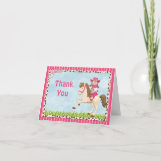 Tarjeta De Agradecimiento Festividad de cumpleaños de Caballo de Vaquera Gra