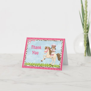Tarjeta De Agradecimiento Festividad de cumpleaños de Caballo de Vaquera Gra