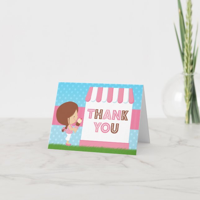 Tarjeta De Agradecimiento Festividad de cumpleaños de Ice Cream Gracias (Anverso)