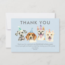 Tarjeta De Agradecimiento Festividad de cumpleaños de perro con pipa gracias