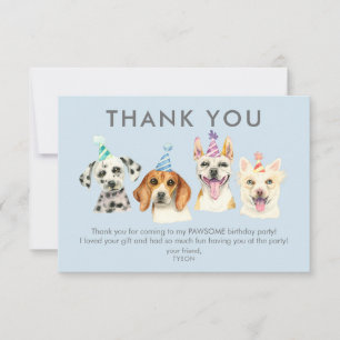 Tarjeta De Agradecimiento Festividad de cumpleaños de perro con pipa gracias
