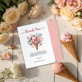 Tarjeta De Agradecimiento Festividad de cumpleaños del Chica de Guay Ice Cre