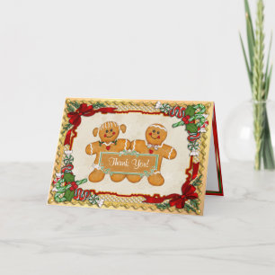 Tarjeta De Agradecimiento Festividad de Gingerbread Gracias