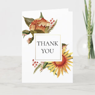 Tarjeta De Agradecimiento Festividad de la flor de otoño gracias
