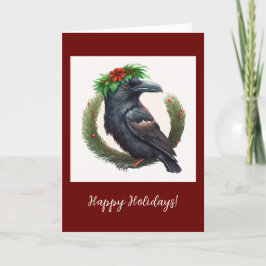 Tarjeta De Agradecimiento Festividad Raven Festive Festividad plegada / Tarj